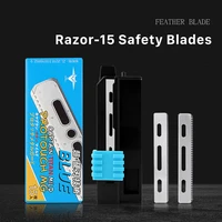 15pcsbox safety mesh razor blades used for shaving hair removal single sided blade stainless steel blades for feather razor
