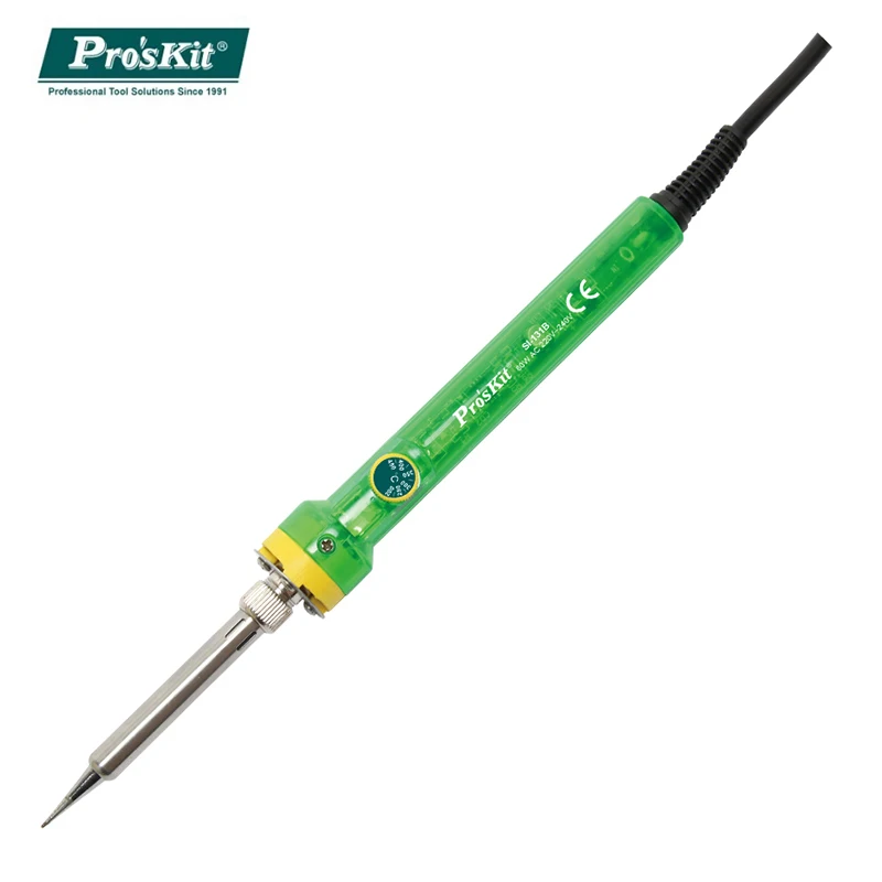 

Pro'sKit Electric Soldering Iron 60W SI-131G Fast Heat Up 200-450℃ Temperature Adjustable 220V Welding Solder Iron Rework Tool