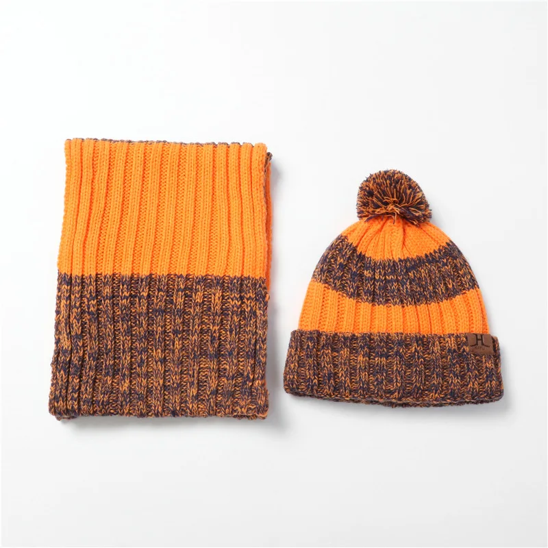 

Winter Hats for Women Skullies Pompom Hat Scarf 2PCS Beanie Caps for Women Hats Female HSW006