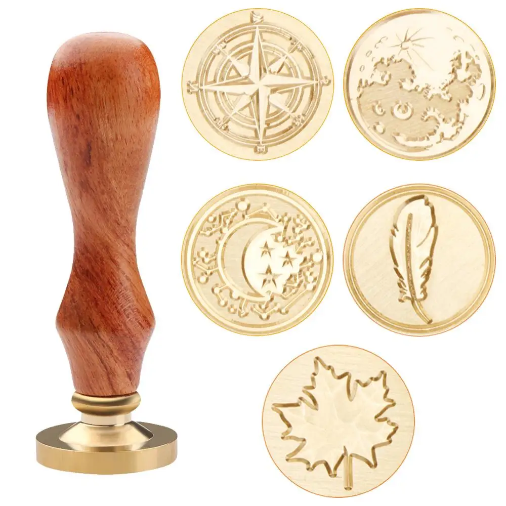 Античный металлический воск штамп подарочная коробка Палисандр Ручка