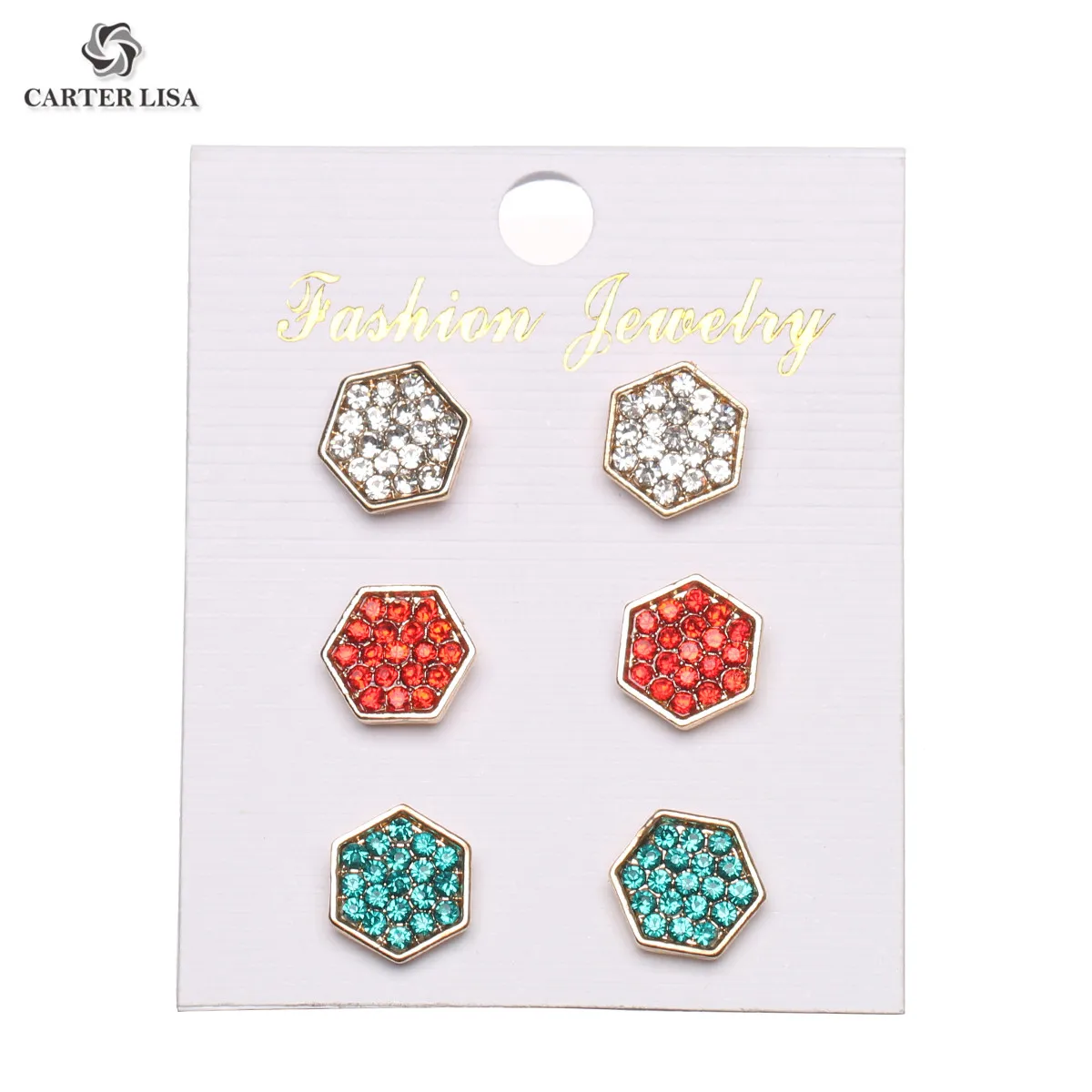 CARTER LISA блестящие многоцветные серьги гвоздики со стразами для женщин и девочек