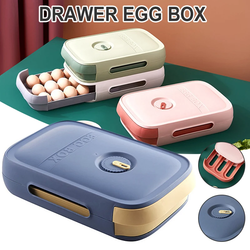 

Egg Storage Container Household Colourful Multi-Layer Egg Fresh Storage Box for Kitchen Fridge VC