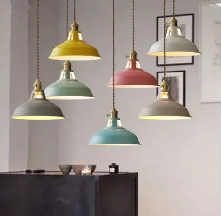 

Chandelier retro hanging lamp shade decoration lamp retro industrial style colorful restaurant kitchen household lamp