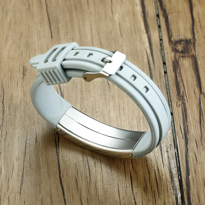 LETAPI резиновый брендовый силиконовый браслет для мужчин Регулируемый