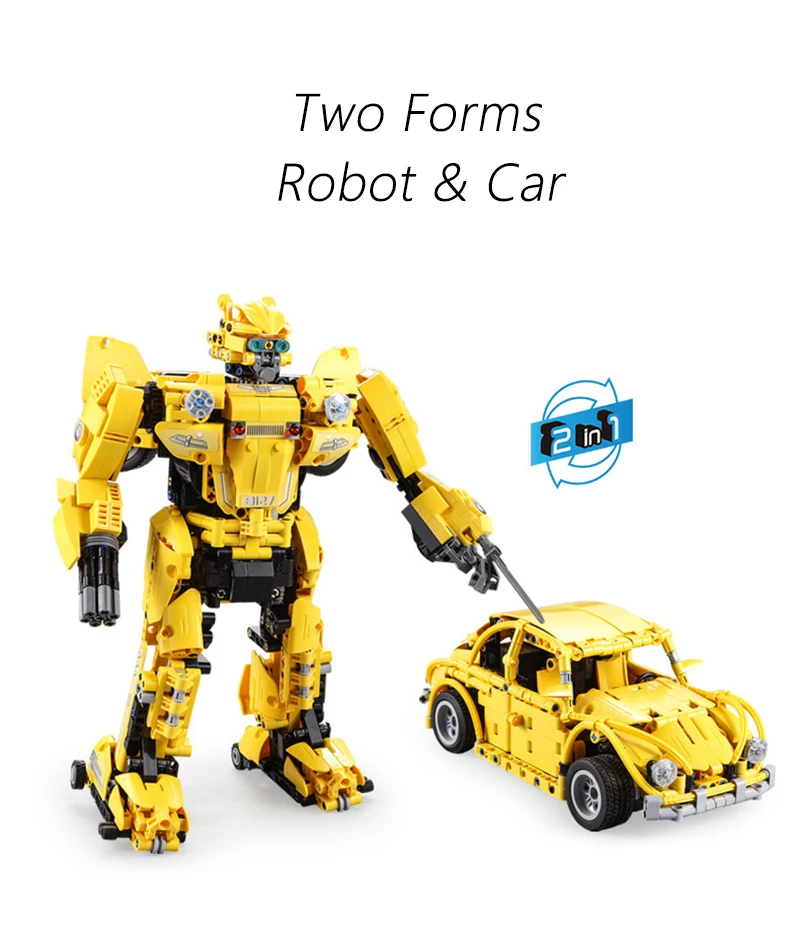 RC 1124cs Жук-Шмель Классический автомобиль робот 2 в 1 строительные блоки fit Technic транспортные средства Playmobil кирпичи дети мальчики игрушки подарки
