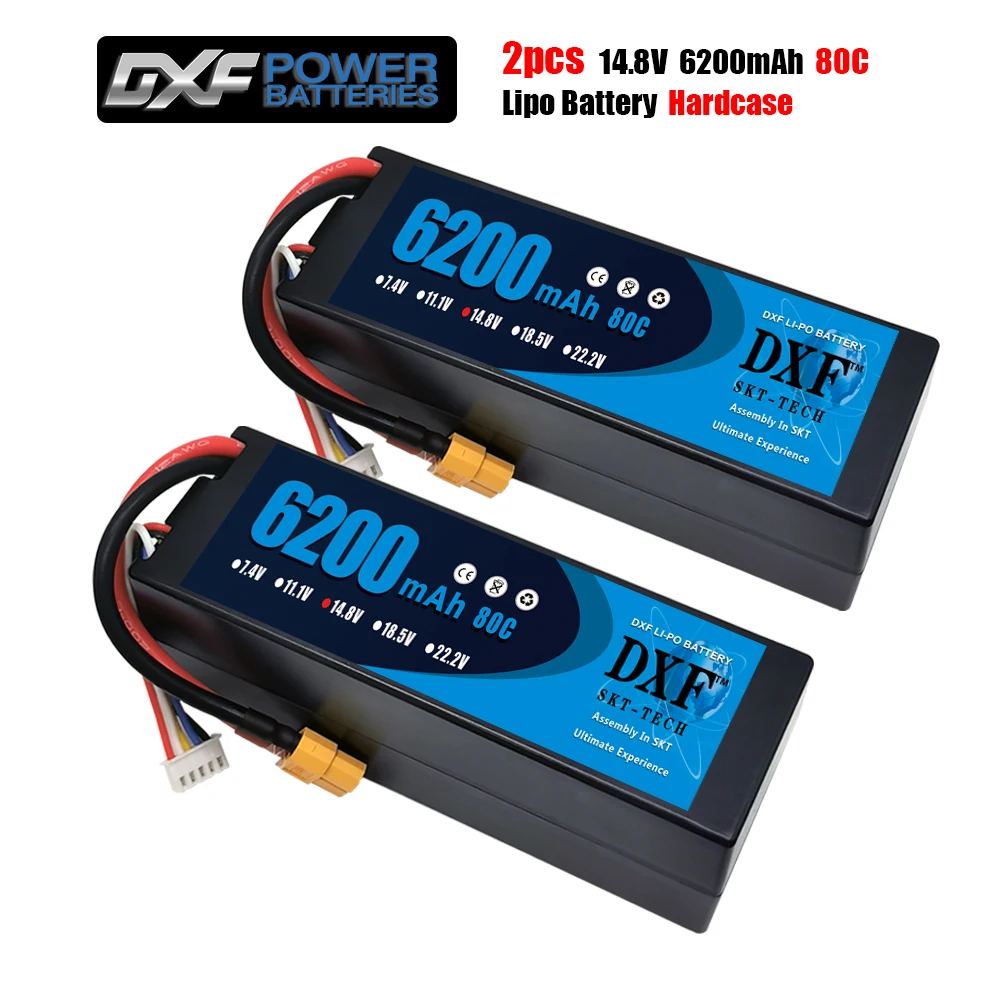 2 шт. DXF Lipo аккумулятор 4S 14 8 V 8400 мА/ч 6200 120C 80C на колесиках литий полимерная батарея