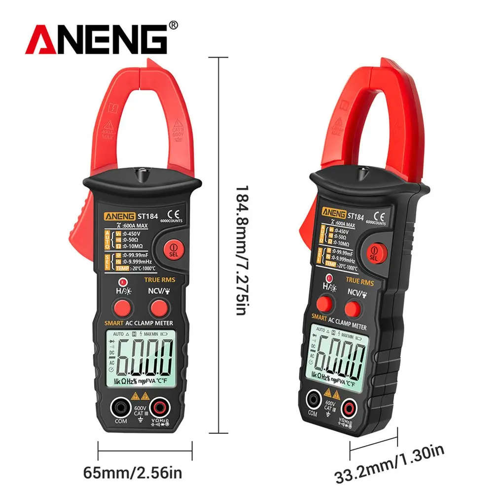 

ST184 Multi-function High Precision Clamp Multimeter Ac And Dc Voltage Tester Professional Multimeter