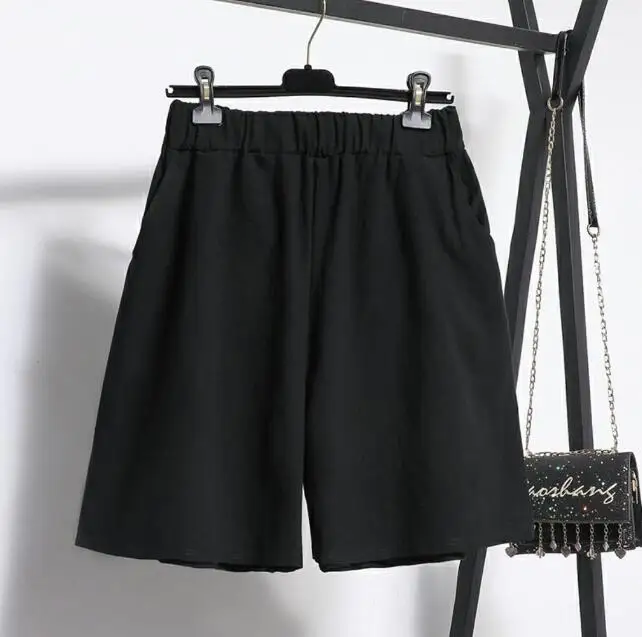 

Large size shorts 5-length pants female loose and thin short women cotton straight leg trousers summer beach clothes P3 343