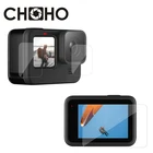Черные Аксессуары для Gopro 9 10 протектор экрана закаленное стекло Ультра Прозрачный ЖК HD + защита для объектива 3 шт. Набор для Go Pro Hero 9