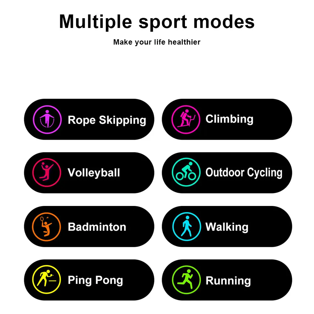 Умные часы LOKMAT Sport для женщин с полным сенсорным экраном, мониторингом сердечного ритма ECG, отслеживанием фитнеса, воспроизведением музыки по Bluetooth для iOS и Android.