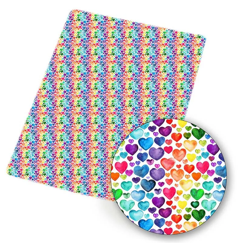 

Polyester Cotton Fabric Smiley Heart Printed Cloth Sheet DIY Dress Mask Designer Fabric Handmade Bags Home Textile 45*145cm 1pc
