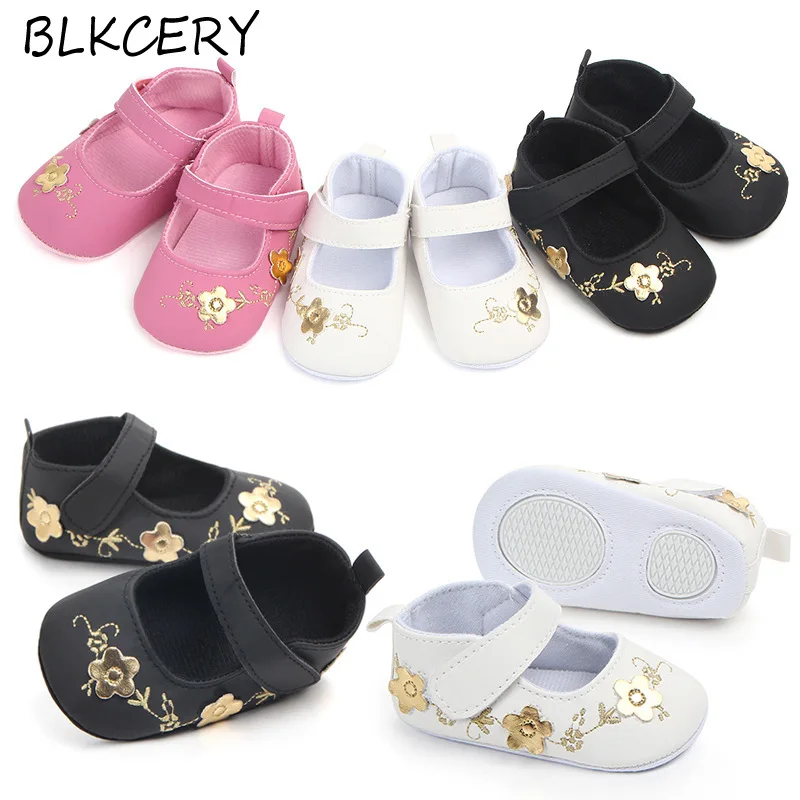 

Fashion Baby Girls Crib Shoes Newborn First Steps Toddler Flowers Loafers Infant Tenis for 1 Year Old Footwear Doll Shoes Gift