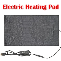 3 modes adjustable temperature electric heating pad pu leather crocodile pattern usb keep warm heated mat for cat dog neck back