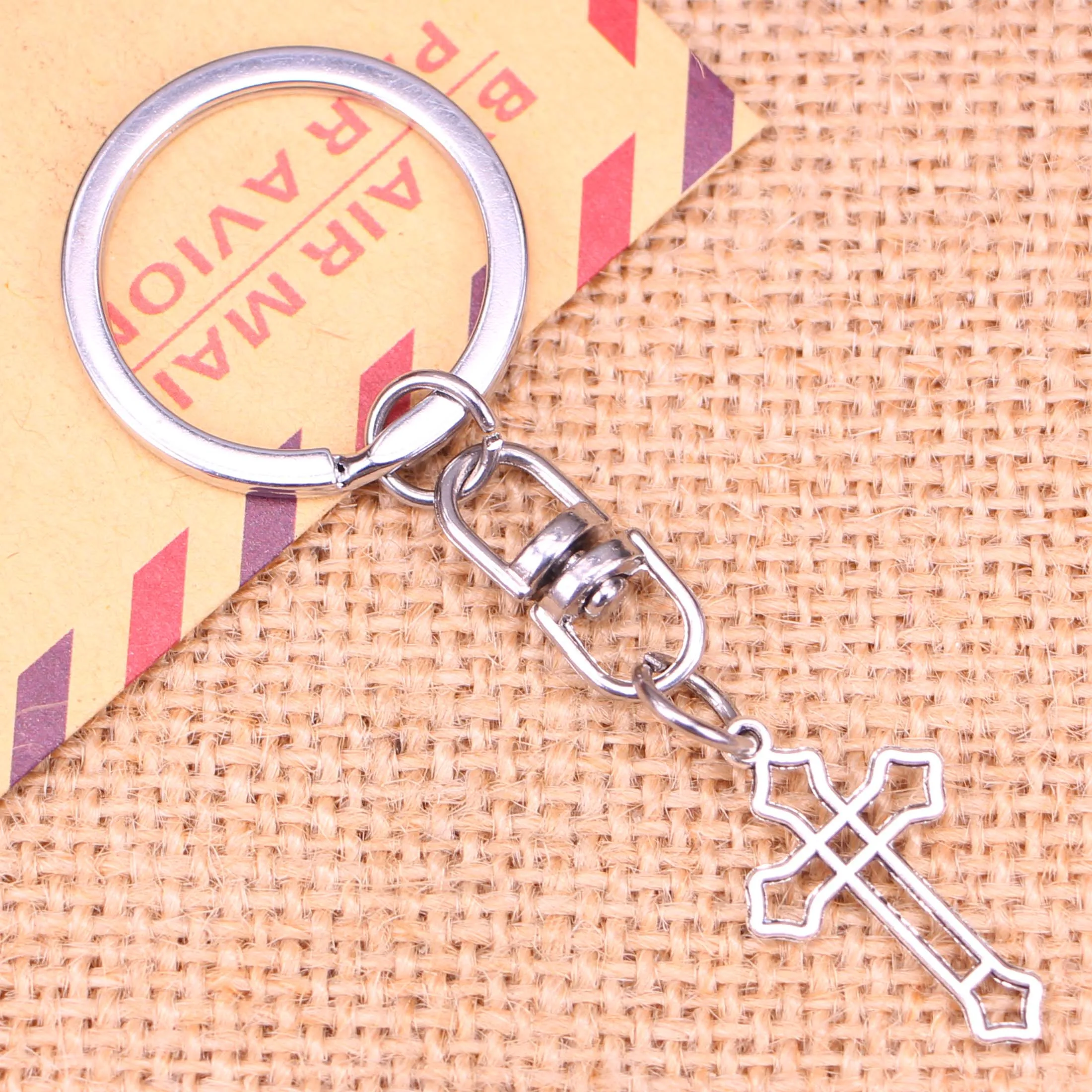 Новинка модный брелок 25x15 мм полый крест подвески сделай сам мужская бижутерия автомобильный кольцо