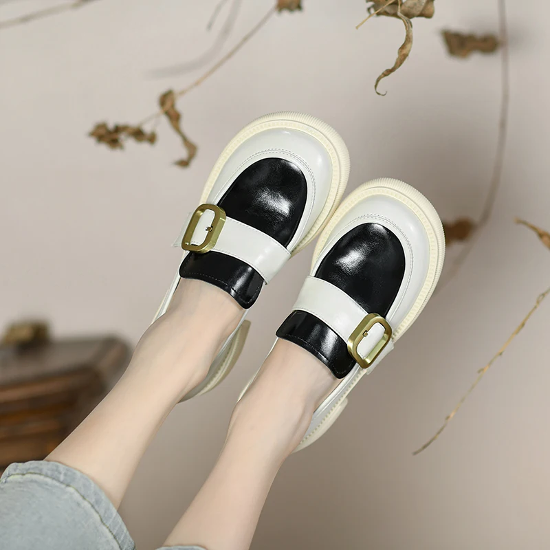 

Туфли-Лоферы женские из натуральной кожи, на высоком каблуке, 34-40