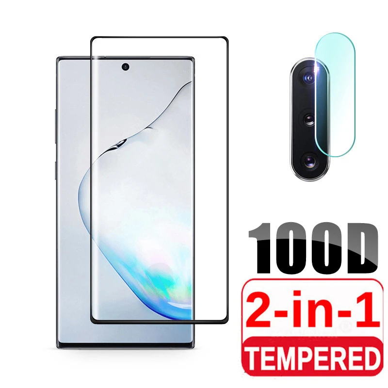 Закаленное стекло 2 в 1 100D для Samsung Galaxy Note 10 Защита экрана 8 9 Plus защитное note10