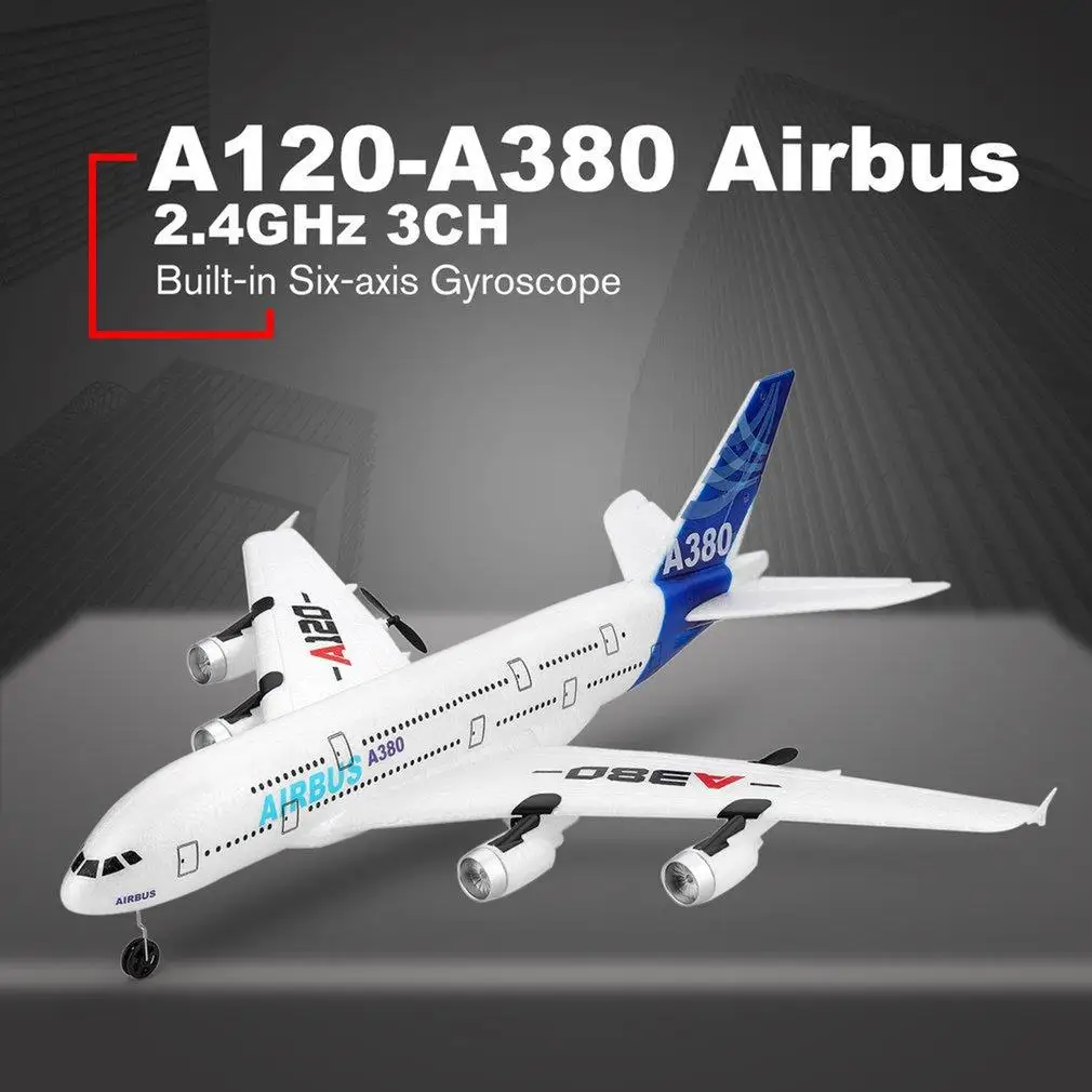 

A120-A380 Airbus 2.4GHz 3CH RC Airplane Fixed Wing Drone Aeromodelling Remote Control Aircraft Six-axis Flight Toys for Kids