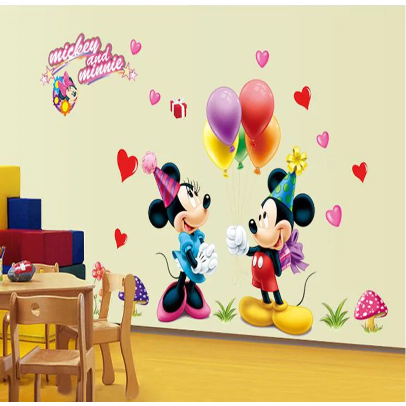 Мультяшный Микки Минни домашний стикер Детская комната детская спальня