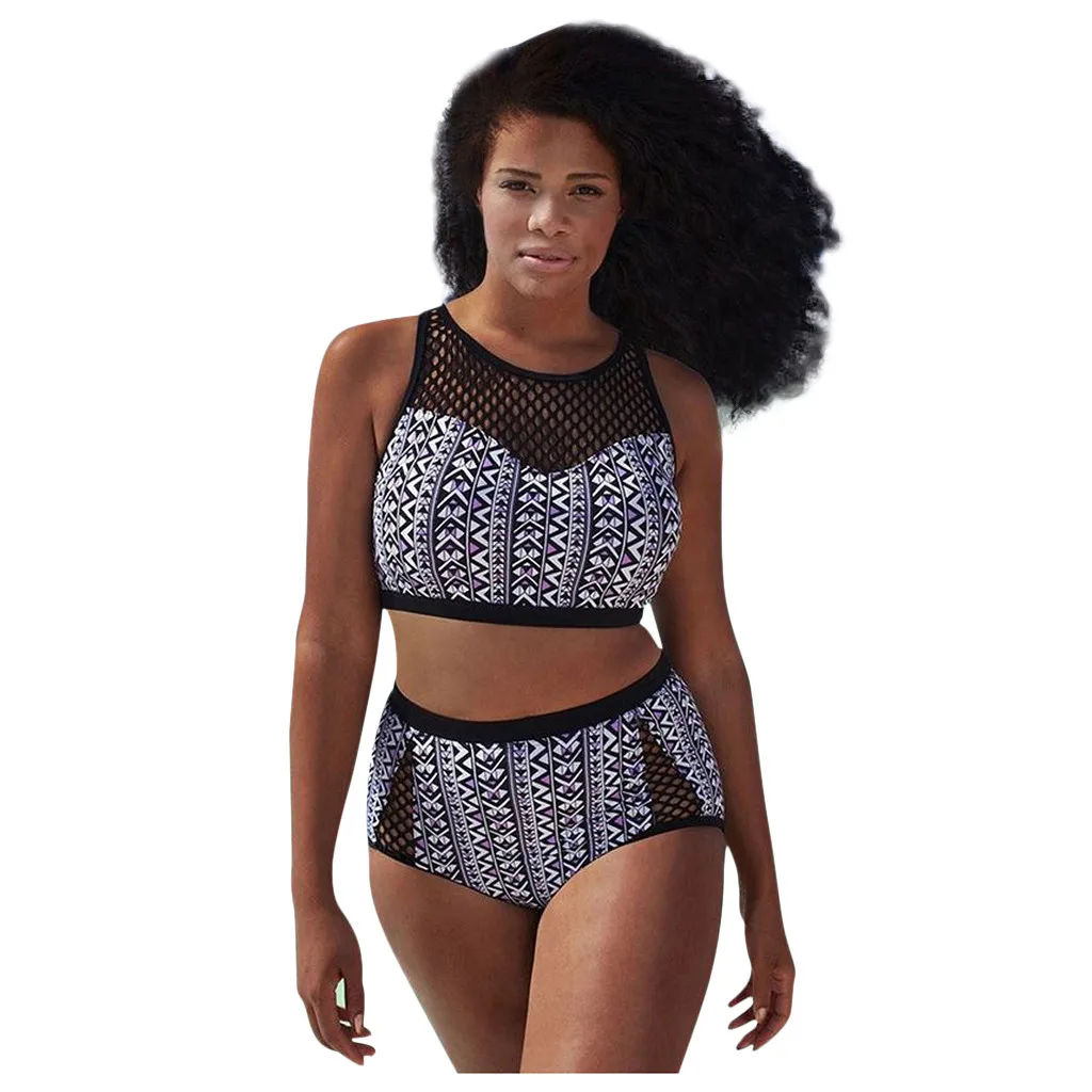 Женский купальный костюм танкини в комплекте с шортами для мальчиков сетчатые