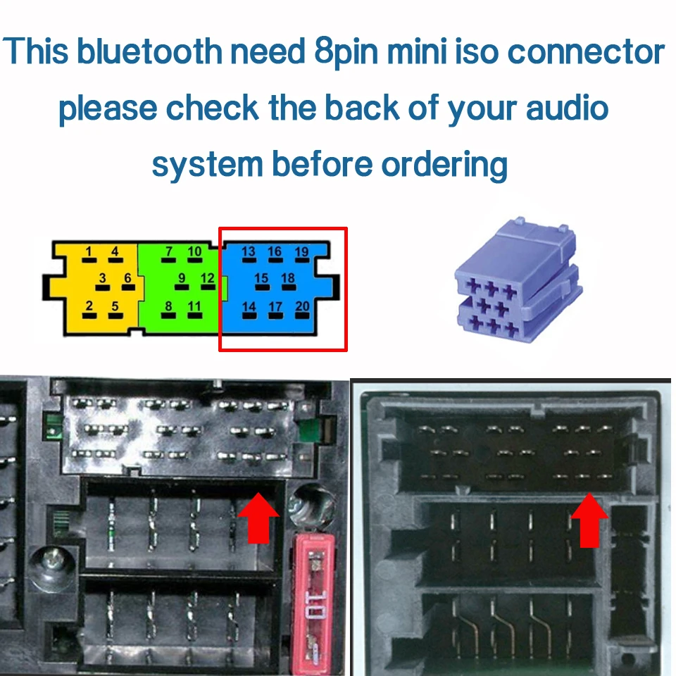 Беспроводной модуль Bluetooth 5 0 вспомогательный кабель 8pin ISO адаптер ключ аудио