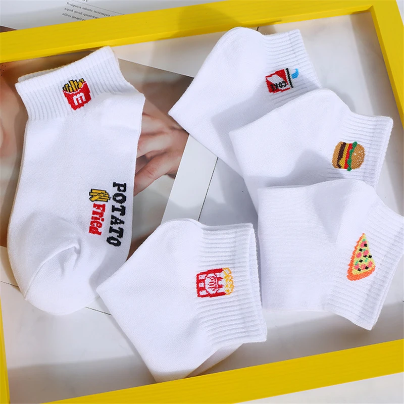 Крутые носки для пиццы картофеля фри счастливой команды Burger Street скейтеров лодок