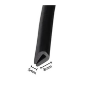5mm x 8mm u channel epdm black moulding trim strip edge guard rubber sealing strip weatherstrip door protector
