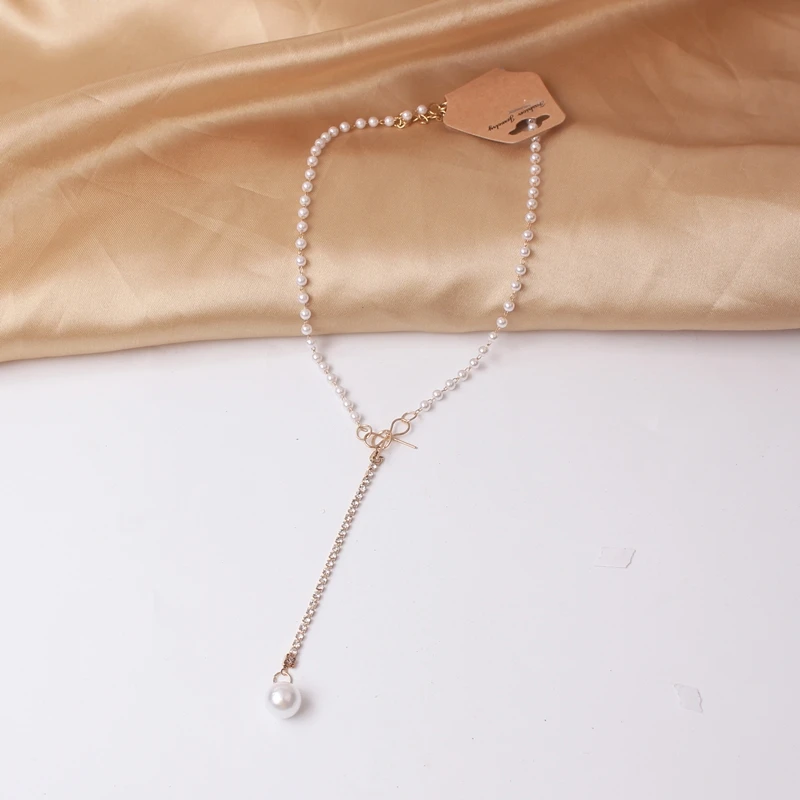 Женское Ожерелье до ключиц Ins модное милое ожерелье с искусственным жемчугом в - Фото №1