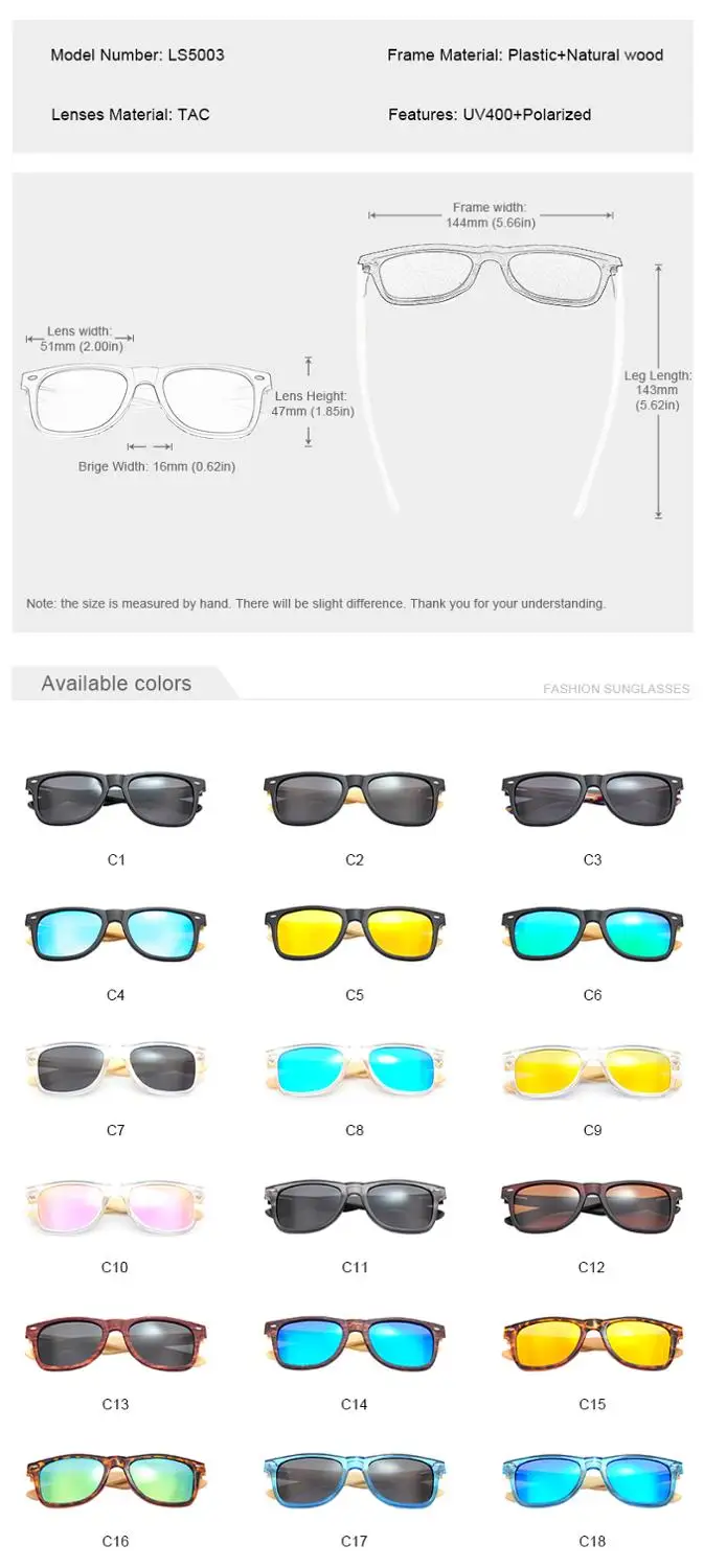 LONSY Роскошные бамбуковые солнцезащитные очки ручной работы для женщин и мужчин