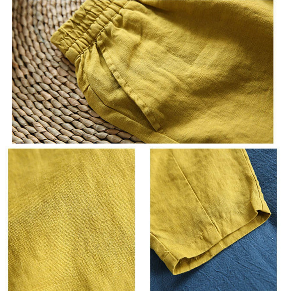 Модные женские весенние однотонные свободные брюки с высокой талией и карманами