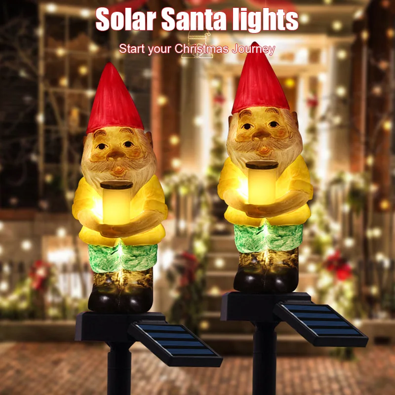Точечный светильник на солнечной батарее с Санта-Клаусом светодиодный личный