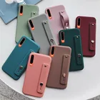 Простой матовый мягкий чехол с ремешком на запястье для Samsung Galaxy A51, A71, A30S, A31, A41, A21, A01, A21S, M21, M31, S20 Plus, Note 20 Pro