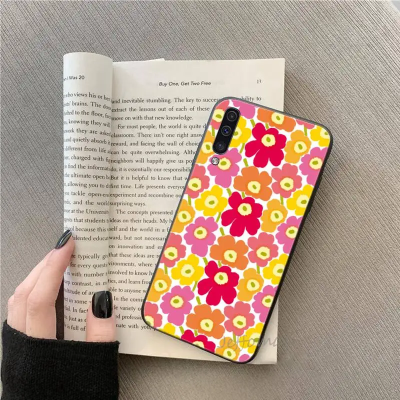 

Marimekko Pink flower color art Phone Case For Samsung galaxy S 7 8 9 10 20 edge A 6 10 20 30 50 51 70 note 10 plus