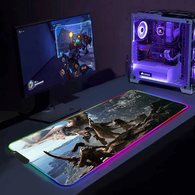 

Игроманов костюм Монстер Хантер для RGB Мышь игровой коврик Мышь Коврик для компьютерной большой Мышь Pad мышь с подсветкой Мышь колодки свето...