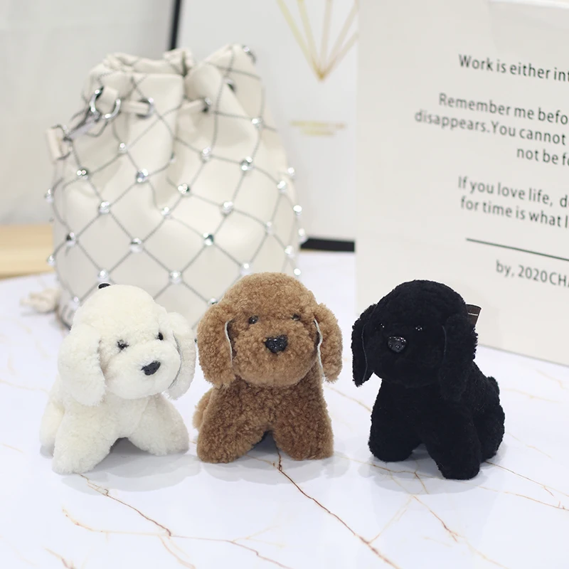 Нежный кулон MaoMao из натуральной шерсти в форме собаки подвеска для сумки брелок