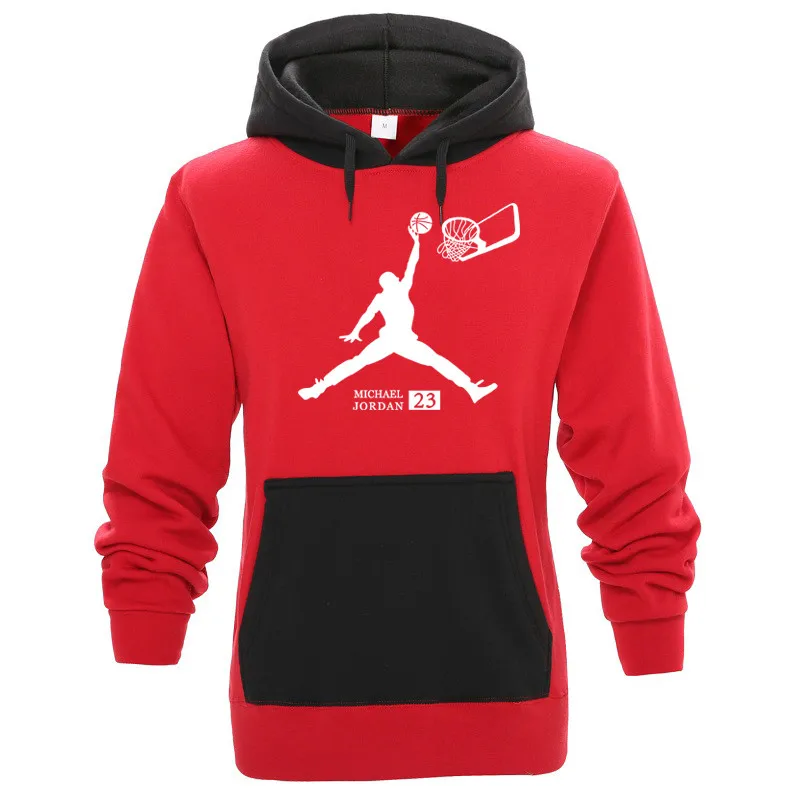 Red-black Модный бренд хип-хоп с длинным рукавом JORDAN 23 мужские толстовки спортивная одежда с принтом Мужская Уличная одежда спортивный костюм мужские толстовки с капюшоном - Цвет: Red-black
