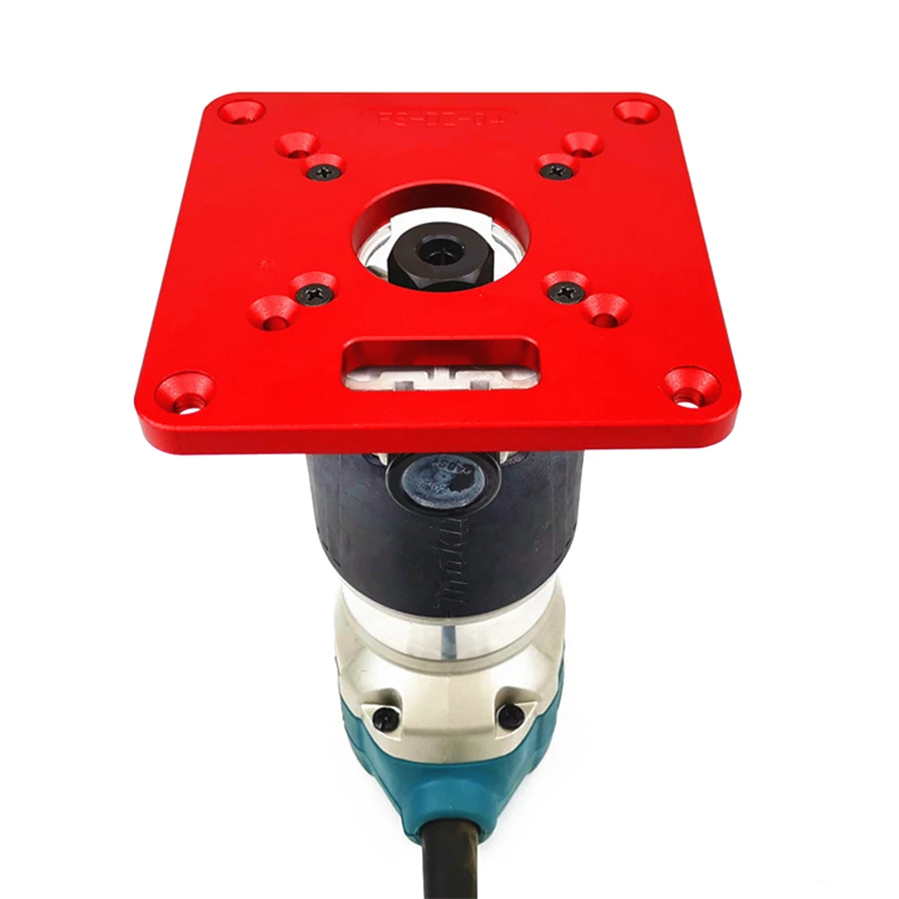 

Woodworking Benches Trimmer Models Aluminium Durable Router Table Insert Plate Universal Easy Apply Engraving Accurate Tool Red