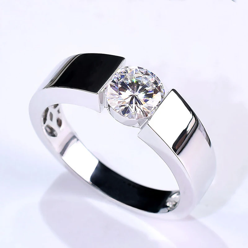 

Мужские кольца из настоящего серебра 925 пробы, платины, оригинальный дизайн, роскошные свадебные изысканные обручальные мужские кольца t 1,0 ...