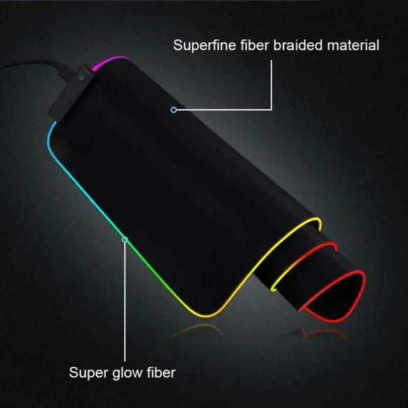 

ZL 2 In 1 LED RGB Mouse Pad USB Wired Lighting Wireless Charging Function Mouse Pad With Anti-Slip Rubber Base Mouse Pad