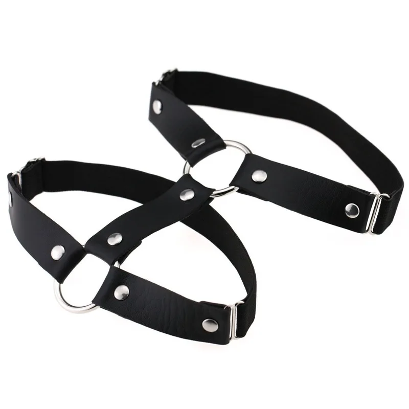 

Harajuku Gothic Leg Garter for Women Egirl Sexy Club Jewelry Leather Round Double Row Leg Chain Cosplay Aesthetic Accessories