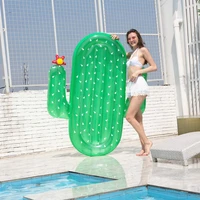 inflatable floating row giant cactus floating bed environmental pvc swimming ring mattress bed recliner swimming pool toy
