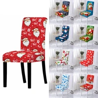 christmas chair cover for dining room 3d santa claus print spandex chairs covers for living room party christmas decoration