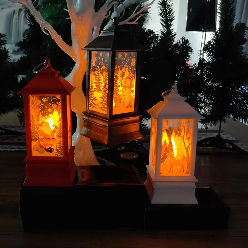 Рождественский винтажный Санта Снеговик Олень легкий подвесной светодиодный