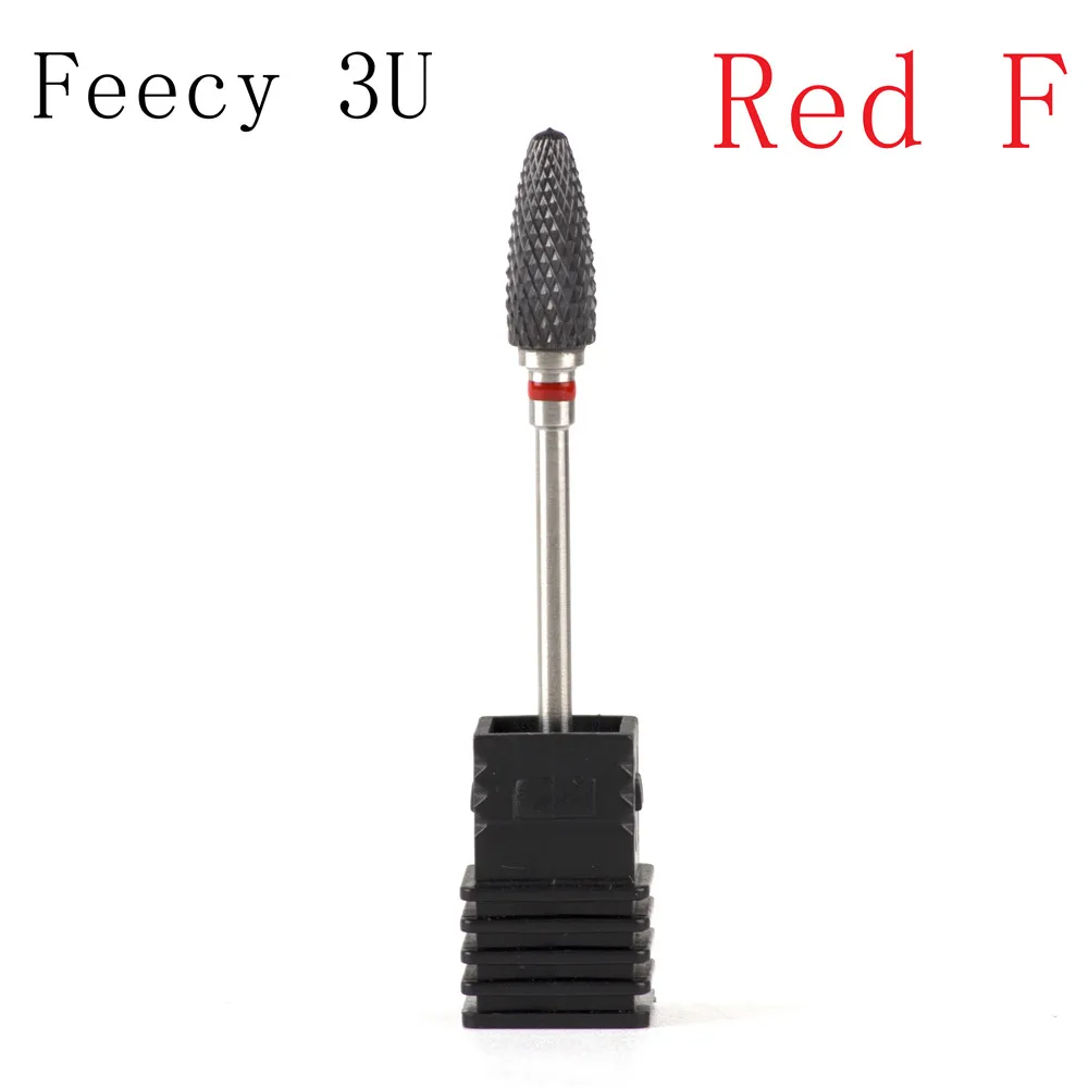 Feecy 3U Red F Фрезерный резак для маникюрных инструментов, красочный керамический сверло для ногтей, Электрический вращающийся инструмент для педикюра, маникюрный станок, аксессуары - Цвет: Feecy 3U Red F