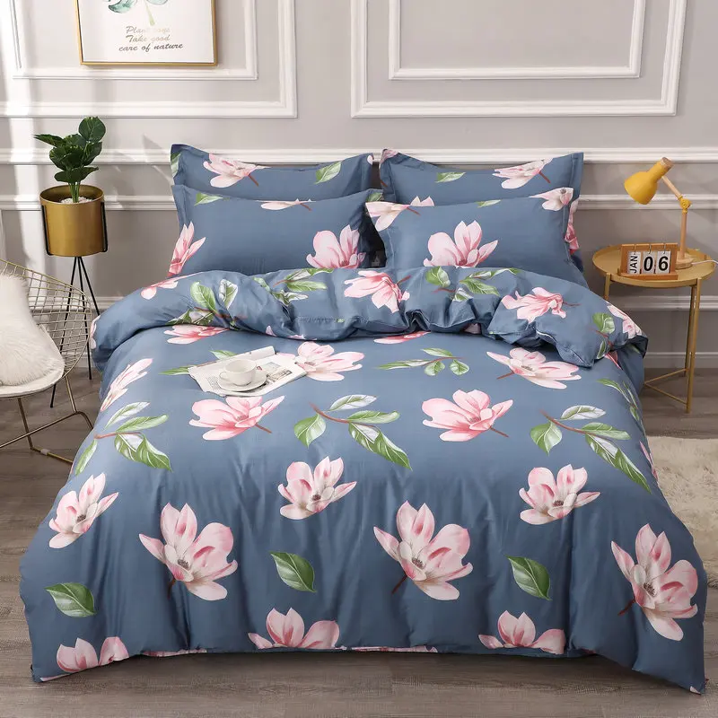 Для взрослых натуральный хлопок комплект с пододеяльником наволочками Комплект