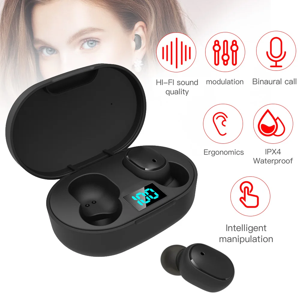 E6S TWS наушники True wireless In Ear BT5.0 гарнитура 6 мм подвижные катушки спортивные с