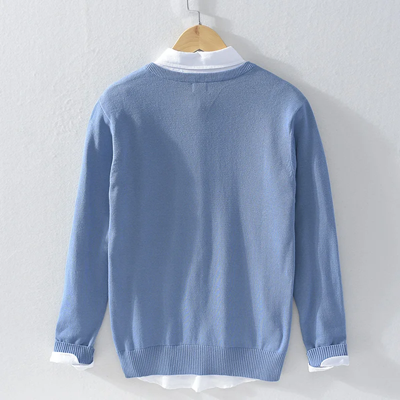 Новое поступление итальянский брендовый хлопковый свитер мужские модные синие