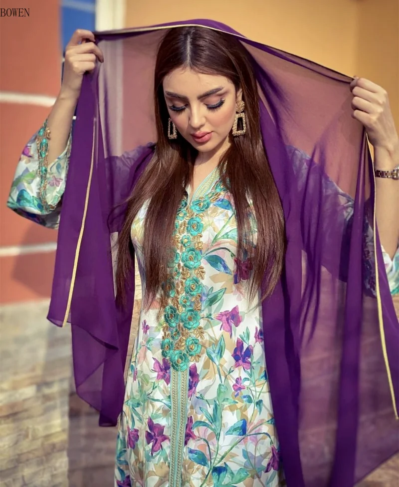 Ramadan Eid Jalabiat Hooded Hijab Dress for Women 2021 Moroccan Caftan Dubai Jalabiya Arabic Middle East Islamic Clothing Green