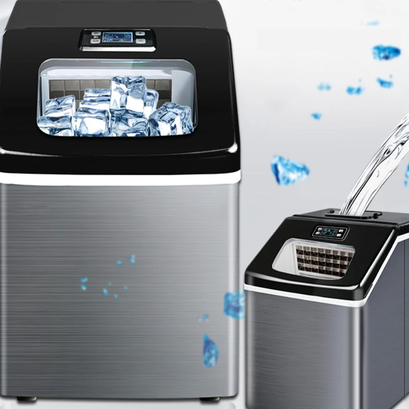 

HZB-20 Ice Maker Electric Commercial Tea Shop 25kg Square Mini Ice Maker Household Desktop Automatic Ice Maker 220V 120W