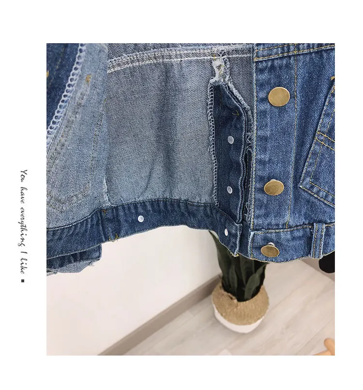 Платье с джинсовой курткой для девочек комплект одежды из 2 предметов