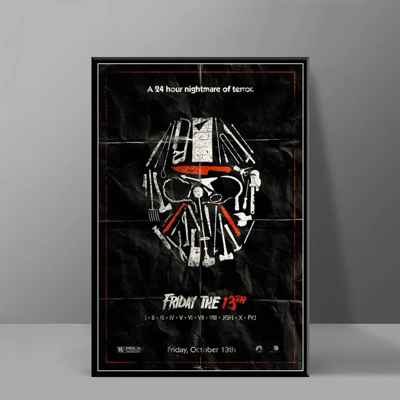

Friday the 13th Jason Voorhees Classic Horror Movie Art Painting Canvas Poster Wall Boy Room Home Decor